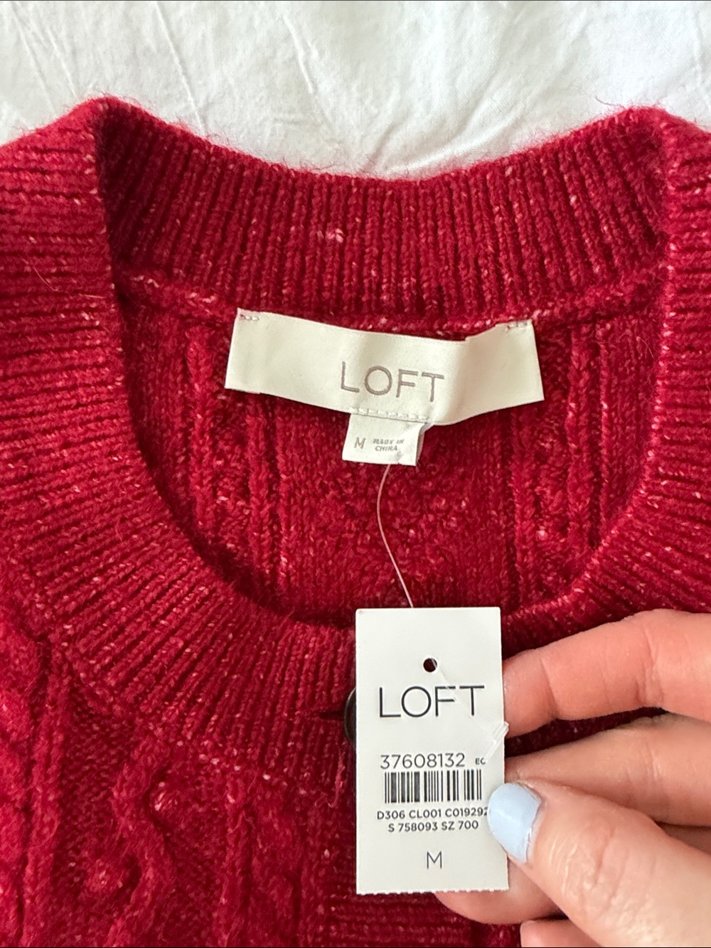 LOFT Ruby Red Cable Knit Button Front Cardigan - Picture 3 of 4
